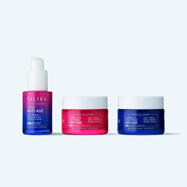 Trio Skintelligence Anti-Âge Talika : Sérum Anti-Âge, Crème de Jour Anti-Âge et Crème de Nuit Anti-Âge