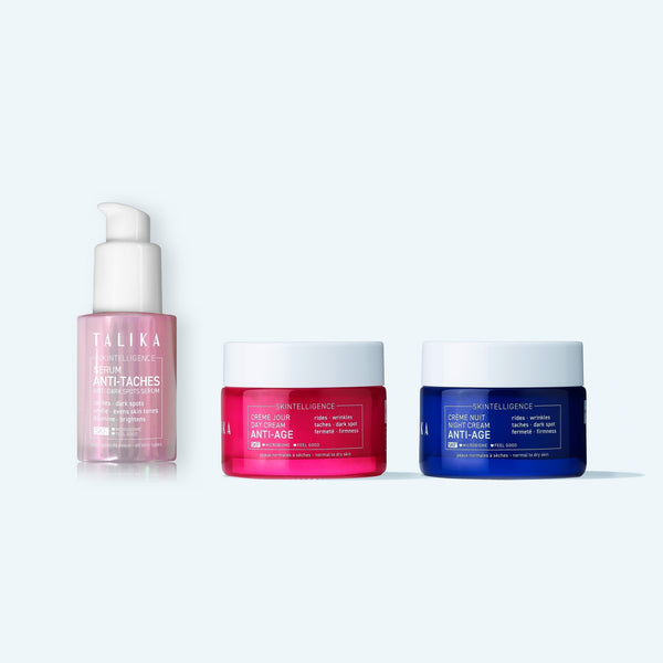 Trio Skintelligence Anti-Taches Talika : Sérum Anti-Taches, Crème de Jour Anti-Âge et Crème de Nuit Anti-Âge